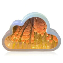 Wolken-Tulpen-Nachtlicht, Handgefertigt, DIY-Material, Blume, Heimdekoration, Spiegel, Atmosphärenlampe, Geburtstagsgeschenk, Valentinstag