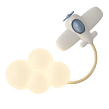 Children Bedroom Bedside Wall Lamp Cartoon Airplane Lights PE Lampshade Star Hot Air Balloon Cloud Night Light
