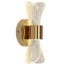Gold Acrylic Wall Sconce, Decorative Led Wall Lamp with 3 Color Temperature Options , Perfect for Hallway & Bedside Lamp