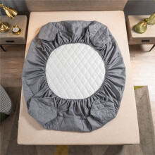 Waterproof Fitted Bed Sheets, Mattress Pads Soft Microfiber Breathable Bedspreads Cover Protector for 180x200cm Queen