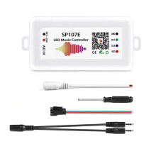 Controlador de Fita de LED SP107E Controlador de Música para Fita de LED WS2812B WS2811 Controle de Pixel RGBIC DC5-24V