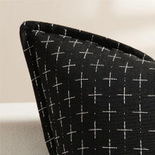 Decorative Throw Pillow Covers 18x18 Inch Black Vintage Couch Pillow Covers Pillowcase Woven Textured Cushion Cases