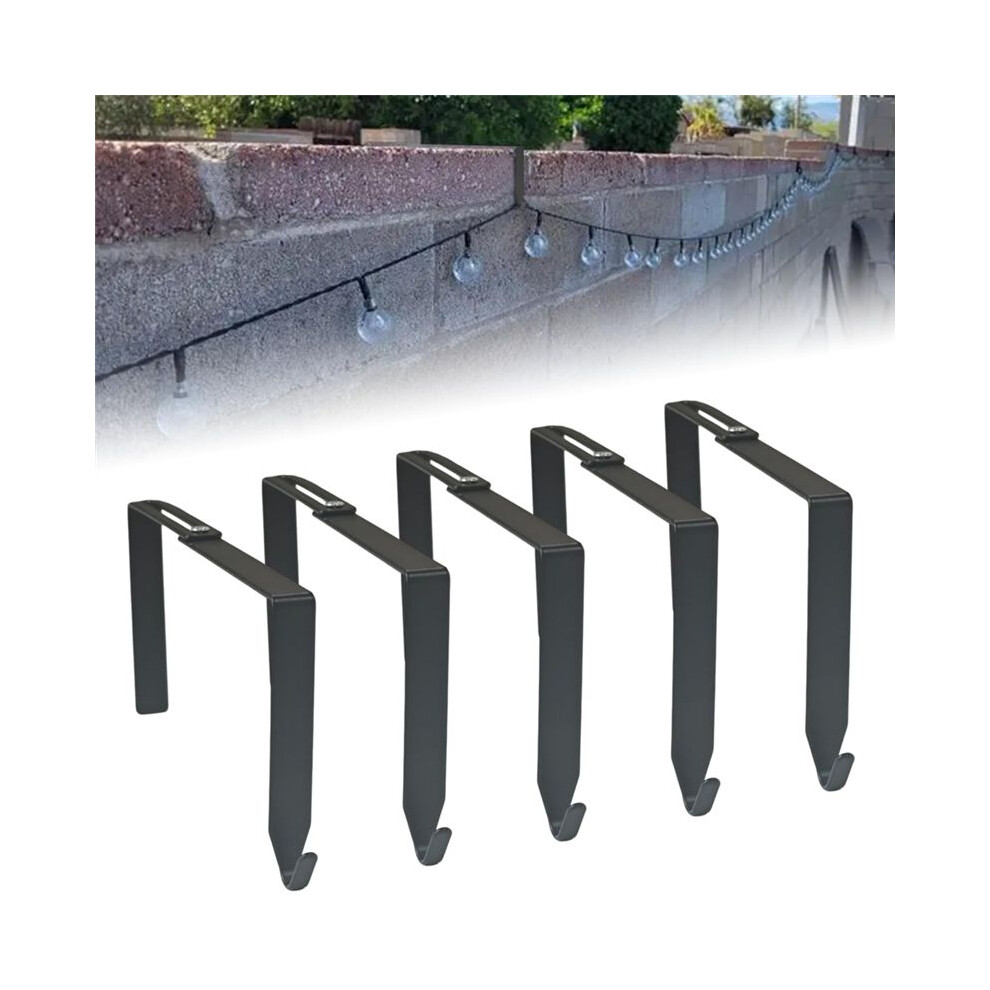 Adjustable Outdoor Light String Hooks For 3.2-6 Inch Concrete Cinder Block Wall And Fences, 5 Pcs String Light Hangers 4711249693477