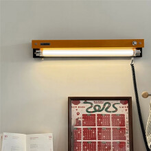 Art Design LED Wall Lamp Dimming New Style Orange Black Metal Clear Acrylic Tube Sconce for Bedroom Parlor Shop