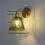 Glass LED Wall Lights Pull Chain  Living Dining Room Kitchen Copper Vintage Style  Down Rotate Bedside Lamp 6