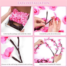 DIY Enchanted Willow Vine Lights,48 LED ,Blossom Lights with Remote Timer, for Wall, Blossom Decor