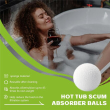 4 Pack Scum Absorber Balls for Spas , 3 Inch Scum Absorber , Reusable Pool Sponge Oil Scum Absorber, Spa Accessories