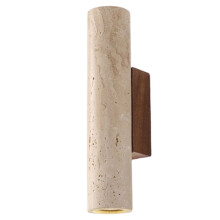 Wood LED Wall Lights Bedroom Bedside Lamp Sconce Nordic Modern Simple Yellow Travertine Bathroom Stair Mirror Light