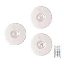 Puck Lights LED RGB Dimmable Under Cabinet Lighting with Remote Wireless Hill Sensing Spotlight for Wine Cabinet 3PCS