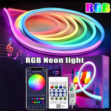 DC5V RGBIC LED Strip Lights Neon Rope Light with Music Sync DIY RGB Atmosphere Light Strip Tape for Home Decor 3 Meter