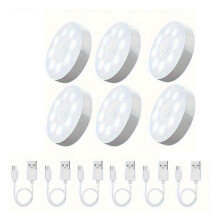 6-Pack USB Rechargeable LED Motion Sensor Lights LED Indoor Closet Light Battery-Powered Induction Lighting for Home,B