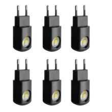 6-Pack LED-Nachtlampje met Stekker, Stopcontact, Schemer-Tot-Dageraadnachtlampje, Sfeerverlichting, Nachtlampje voor Slaapkamer, Gang, EU