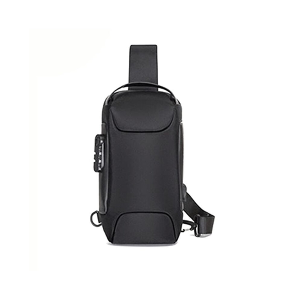 Exogio Waterproof Usb Charging Anti-Theft Crossbody Bag With Lock, Portable Chest Pouch Backpack Black
