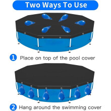 12 Pack Pool Cover Weights with Hooks, Tarp Weights Leakproof Thick PVC Pool Water Bags, for Above Ground Swimming Pool