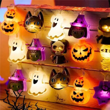 New Halloween Luminous Home Decoration  Witch Cat Spider Web Hanging Lamp for Home Festival Party Decoration A