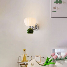 Home Decor Wall Lamps Iron Material Sconce Lightings Modern Soft Style Pumpkin Shape Bedroom Lustres Cream Color