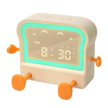 Veilleuse Toast, Réveil Numérique, Lampe de Chevet, Compte à Rebours, Lampe à Arrêt Automatique, Horloge de Chambre Blanche