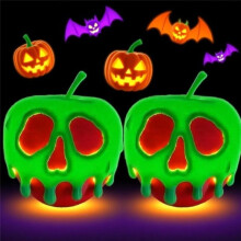 Poison Candy Light Halloween Decor with 3D Shapes Enchanted Poison Apples Tealight Holder Night Light