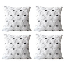 Halloween  Decorative Pillowcases 4 Pack, White Soft Faux Fur Country Style Autumn Holiday Home Decor Cushion