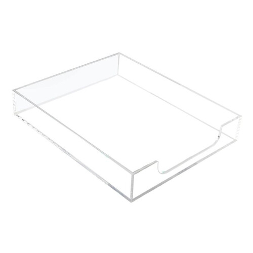 Acrylic Letter Tray Paper Organizer, Transparent Desktop Organizer Tray Stackable Desktop Accessory Tray