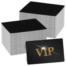 300 Pieces Metal Engraving Blanks,Multipurpose Aluminum Sheet Aluminum Black DIY Business Card Blanks