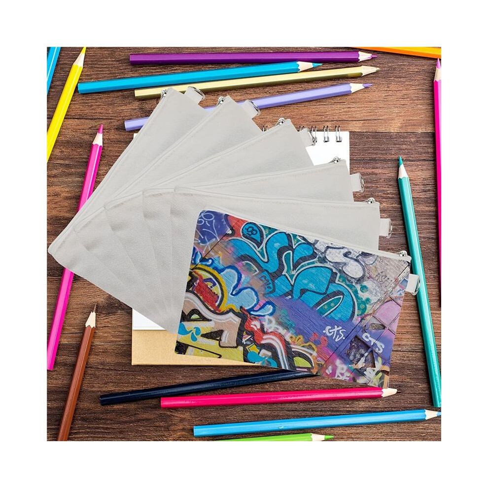15Pcs Sublimation Blank Canvas Makeup Bags Bulk, DIY Heat Transfer Cosmetic Bags,7.28 X 4.72 Inch