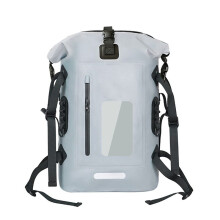 30L Waterdichte Dry Bag Visrugzak Drift Zwemmen Rivier Trekking Schouder Aas Vissen Emmer Kajak Tas Grijs
