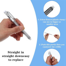 12 Gommes Mécaniques Rétractables de Type Stylo, Recharges de Gommes Blanches pour Effacement Précis