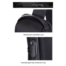 Waterproof USB Charging Anti-Theft Crossbody Bag with Lock, Portable Chest Pouch Backpack Green