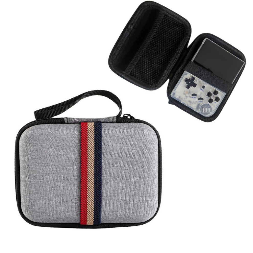 Handheld Game Console Carrying Case For Miyoo Mini Plus And Rg35xx, Impactresistant Eva Hard Shell With Mesh Pocket And Strap, Gray 9310869818113
