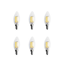 6X Dimmable E12 6W COB Edison Bougie Flamme Filament LED Ampoule Lampe 10X3.5cm