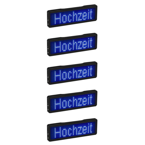 5X  LED Name Badge Rechargeable Light Sign DIY Programmable Scrolling Message Board Display LED,Type 5