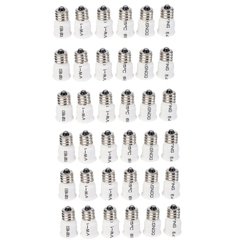 36-Pack E12 to E14 White Bulb Converter LED Light Holder Lamp Adapter Socket Changer High Quality
