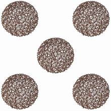 Round Paper Fiber Woven Place Mats Decorative Braided Natural Mat Holidays Parties Decor 15 Inch Set of 60 (Coffe)