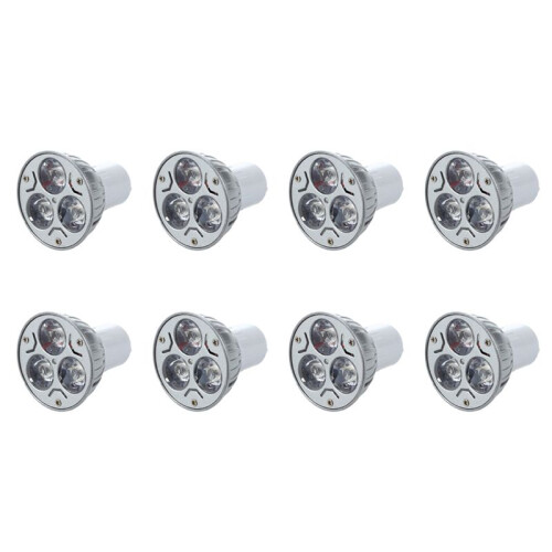8X GU10 LAMP LIGHT BULB Has 3 LED WARM WHITE 3W 5W 12V