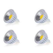 4X GU5,3/MR16 6W COB LED Lampe Lumiere de Tache Ampoule Lampes 420LM 603000K Blanc Chaud 12V
