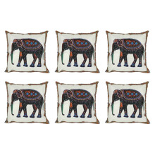 6X Elefante de Punto Indio de Lino de Algodón Throw Pillow Case Fundas de Colchón Decoración