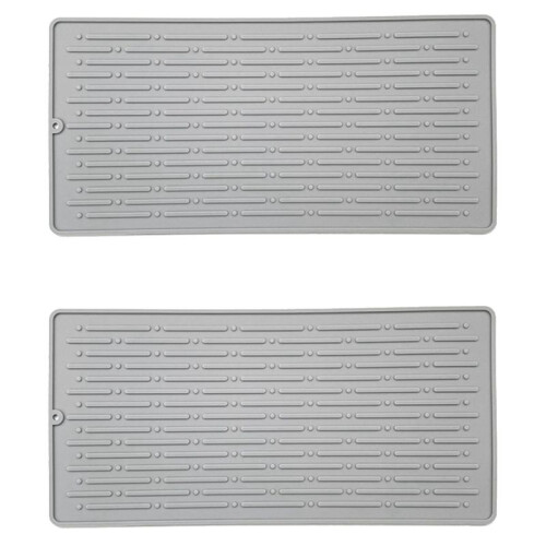 2X Silicone Square Dish Drying Mat Drain Pad Water Filter Table Placemat Kitchen Heat Resistant Protection Durable B