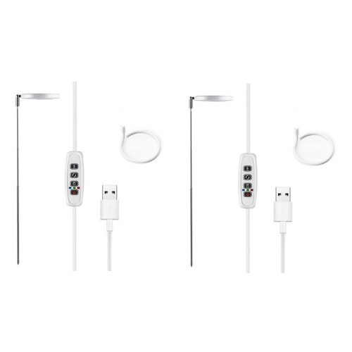 2X Luci  per Piante da Interno, Luce per Piante Halo LED Un Spettro Completo con Timer Automatico Regolabile Nel Altezza del Supporto, per