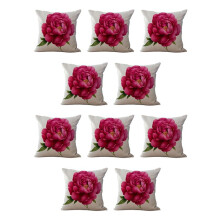 10X Vintage Floral/Flower Flax Decorative Throw Pillow Case Cushion Cover Home Sofa Decorative Rose