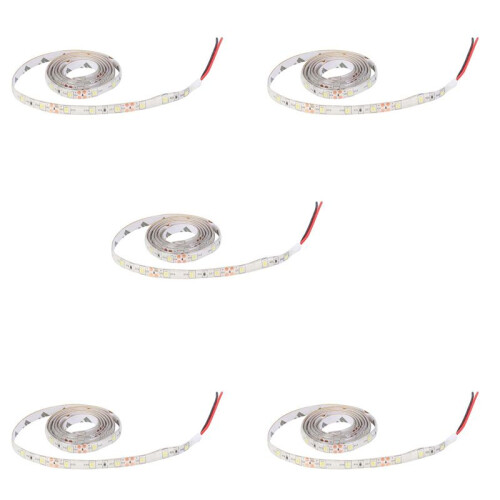 5 Pcs 1M 60-3528 SMD Waterproof LED Light Strip DC12V (White)