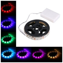 3X RGB Flexible LED Light Strip Waterproof IP65 15LEDs DC5V with Controller Battery-Powered, LED Tape, (0.5M)