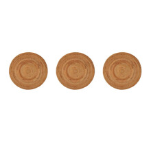 3X Rattan Woven Placemats,Round Mats,Non Slip Heat Resistant Place Mat,Wicker Placemat,Trivets for Hot Dishes Round