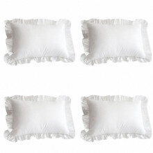 4X Cotton Ruffle Pillowcase Ruffled Pillow Cover White Pillow Case