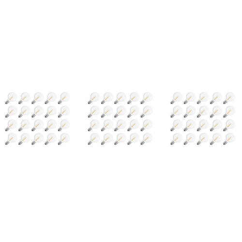 60 Pcs G40 LED Replacement Light Bulbs E12 Screw Base Shatterproof LED Globe Bulbs for Solar String Lights Warm