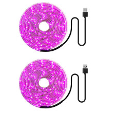 2X LED la Luz de Crecimiento Tira de Luz de Crecimiento USB de Espectro Completo de 5 V 2835 Fitolamparas LED para Plantas de Cultivo Hidropónico de