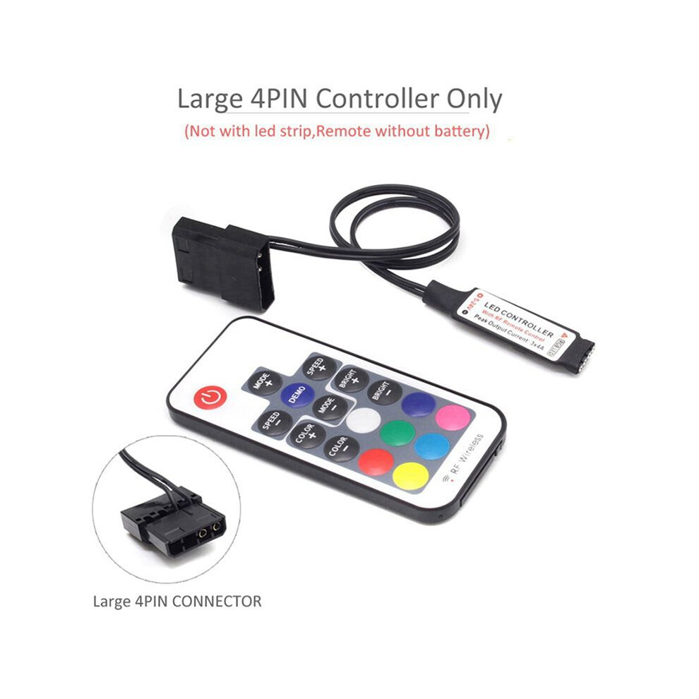 2X RF17 Keys Remote 12V Wireless RGB Controller for PC Computer Case ...