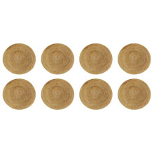 8X Handwoven Rattan Placemats,Round Wicker Table Mats, Natural Woven Placemats for Dinner Table,Heat Resistant Mats