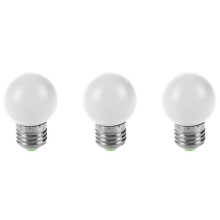 3X E27 Lumiere LED Ampoule en Plastique Blanc Ampoule (Puissance 0.5W, Blanc)