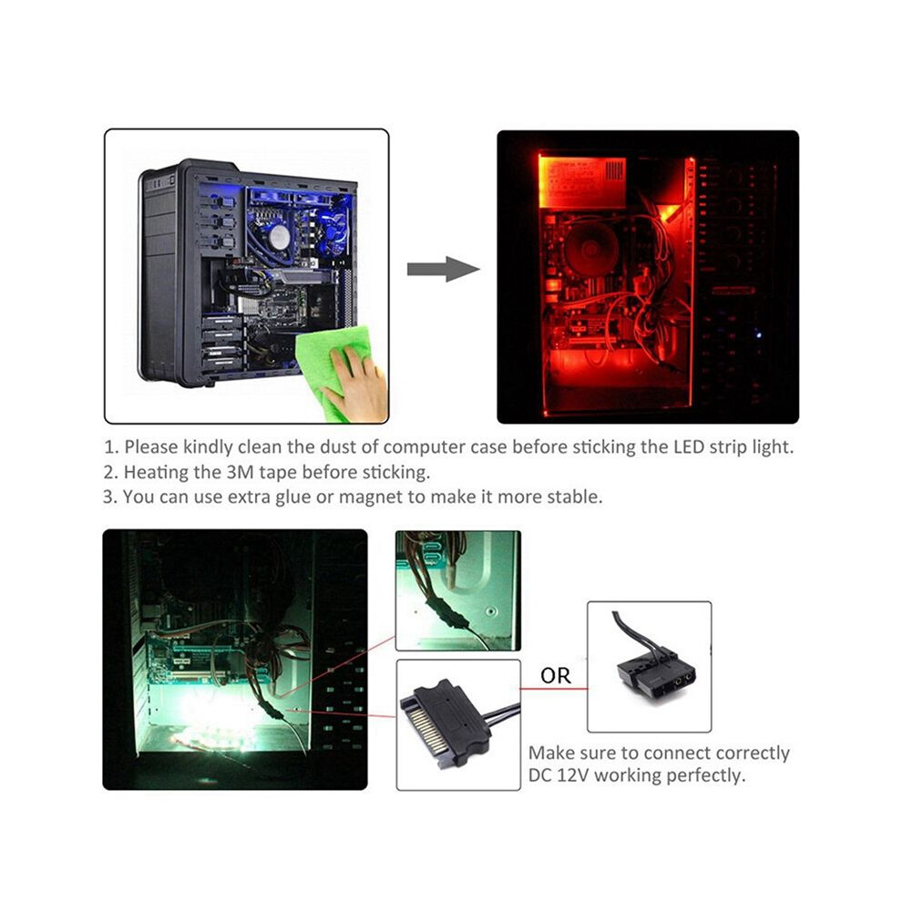 2X RF17 Keys Remote 12V Wireless RGB Controller for PC Computer Case ...